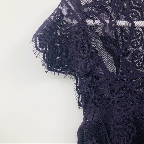 BB Dakota Purple lace A-line dress size 4 - Picture 4 of 15